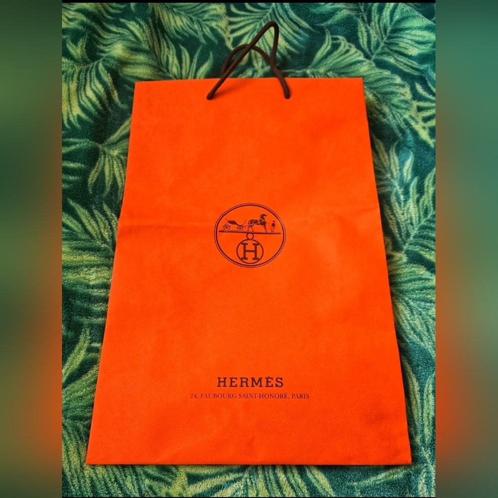 Authentic Luxury Hermes Orange Luxury Shopping Bag with Matte Finish